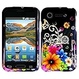 HR Wireless Design Cover for LG Optimus Zone 2 L34C Fuel - Retail Packaging - Chromatic Flower