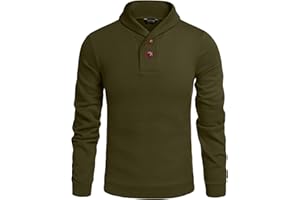 COOFANDY Men's Fashion Shawl Collar Pullover Casual Long Sleeve Knitted Sweater Sweatshirts