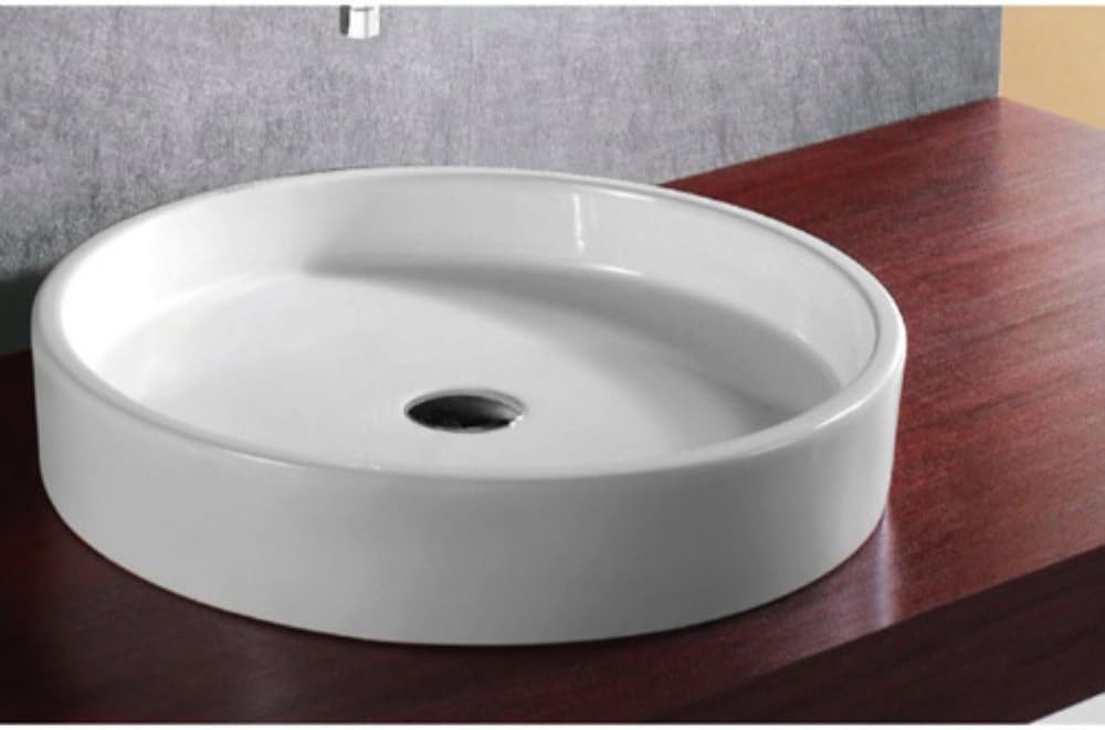 Caracalla CA4261-No Hole-637509836665 Round Porcelain Sink Vessel, White