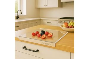 Acrylic Cutting Boards for Kitchen Countertop - Clear Cutting Boards with Counter Lip Non-Slip Cutting Board Counter Protecto