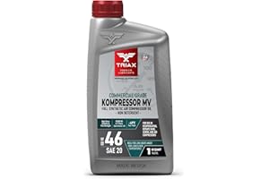 TRIAX Kompressor MV 46 / SAE 20 - Full Synthetic, Multi-Vis Air Compressor Oil - Commercial Grade - for Rotary, Vane, Screw, and Reciprocal - High Temp, 20,000 Hour Life, Non-Detergent (1 Quart)
