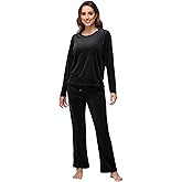 ROYAL MATRIX Womens Velour Sweatsuit, 2 Pieces Velour Tracksuit Jogging Lounge Pajama Set Velvet Sweatshirt and Pants