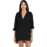 La Blanca Women's Between The Lines Pullover Square Hoodie Cover Up