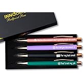 InnoBeta Farewell Gifts for Coworkers, Ballpoint Pen Set of 4, Coworker Leaving Goodbye gifts for women, Cool Funny New Job Presents for Birthday, Christmas - Punch - Gold