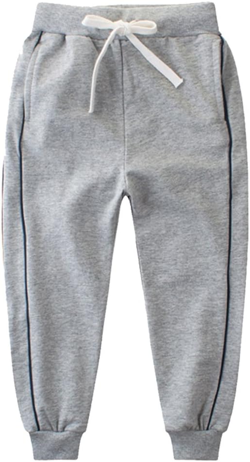 Big Boy's Cotton Elastic Sweatpants Sports Pants for Children