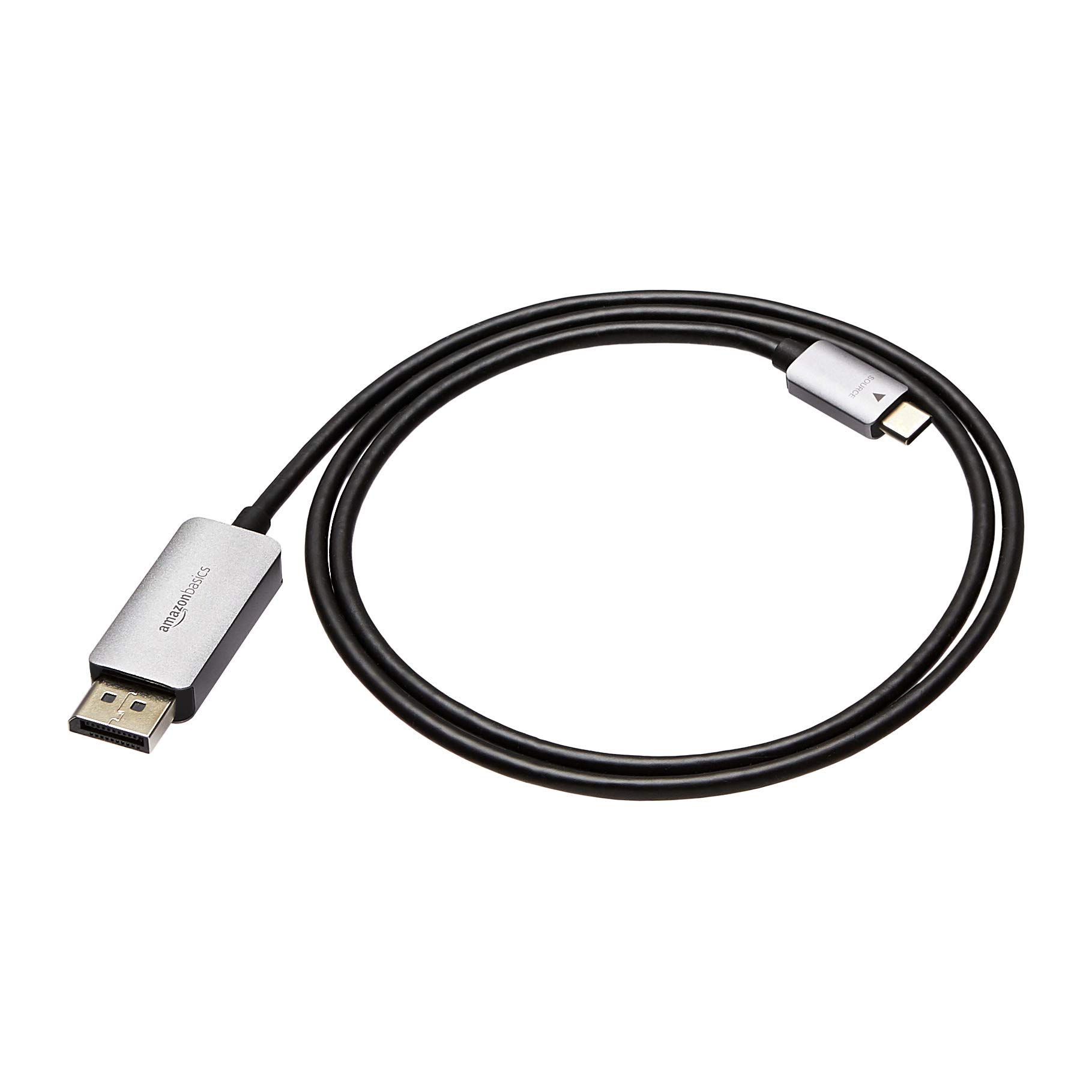 Amazon Basics Aluminum Uni-Directional USB-C (Source) to DisplayPort (Display) Cable - 3-Foot