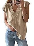 Saodimallsu Womens V Neck Sweater Vest Oversized