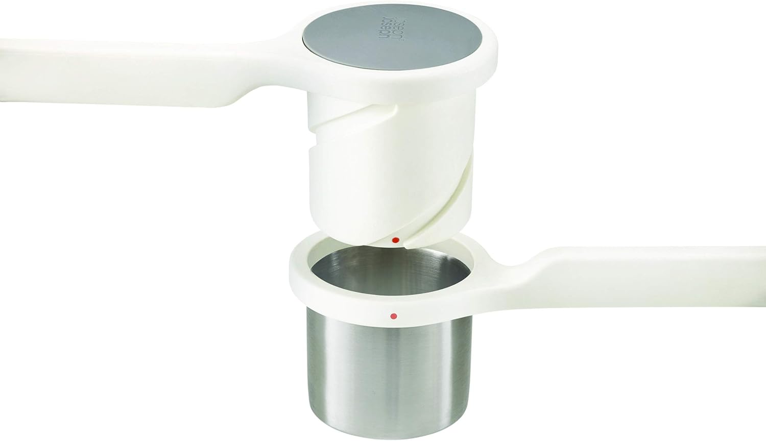 Joseph Joseph Helix Potato Ricer, Mashed and Vegetable Purees, BPA free, Stainless Steel, White/Grey, 24 - Image 3