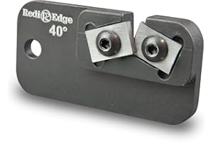 REDI-EDGE Redi Edge Dog Tag Knife Sharpener - Compact Military Grade Pocket Knife Sharpener with Duromite Inserts Set at 40° for Hunting, Camping & Kitchen Knives- Large