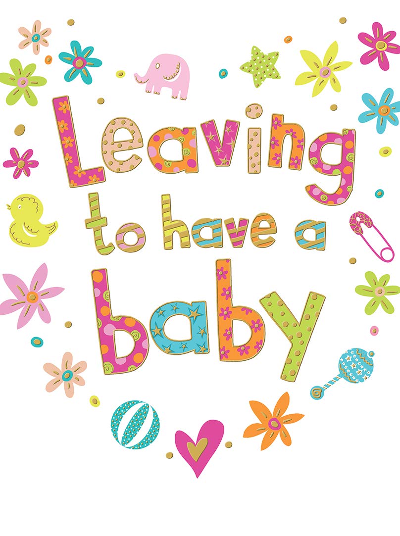 Piccadilly Greetings Modern Large Card Leaving To Have A Baby - 12 x 9 inches