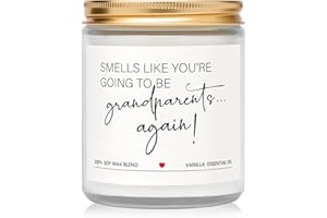 QUAINTIR Pregnancy Announcement Gifts for Grandparents, Baby Announcements Ideas - Vanilla Scented Candles, Pregnancy Reveal, You're Going to Be Grandparents Again Baby Announcement