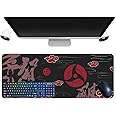 Japanese Uchiha Itachi Anime Large Mouse Pad, 31.5 x 11.8 x 0.12 inch, Waterproof Gaming Keyboard Mouse Pad and Non-Slip Rubber Base Textured Surface