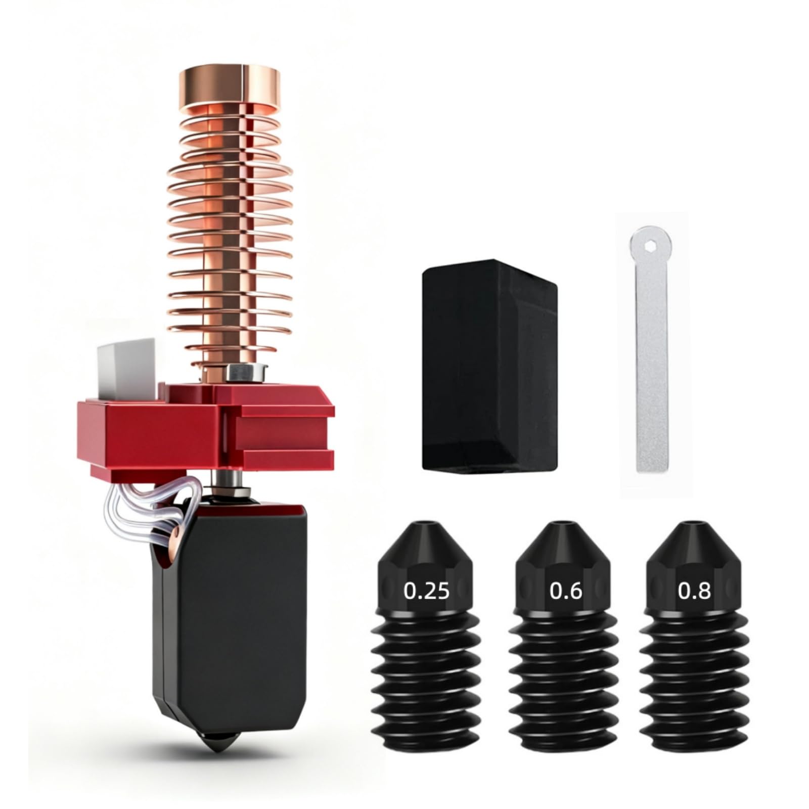 Photo 1 of 0.4MM Upgrade Ceramic Nozzle for Flashforge Adventurer 5/ 5M Pro Hotend Kit Quick-Detachable Hardened Nozzle High Thermal Conductivity Print Head for Flashforge Adventurer 5M Pro