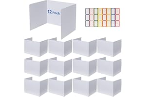 Ayuanb Students Waterproof Partitions Classroom Plastic Dividers Supplies - 12 Pack Easy Clean Privacy White Desk Dividers, Privacy Shields Folder for Students, Desk Privacy Panel, 17 x 14 x 13.5 Inch