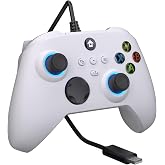 YUYIU Wired Controller for Xbox One, Xbox Series X|S, PC, Steam | Hall Effect Trigger,7 Colors RGB Light,Macro,Turbo,8-Way D-Pad,3.5mm Audio Jack,Dual Vibration (Phantom White,7.2FT)