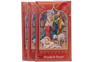 VILLAGE GIFT IMPORTERS Original Oplatki Christmas Wafers | Embossed with Traditional Designs | Three Envelopes with 3 Wafers Each | Total of 6 White Wafers and 3 Pink for Pets | Catholic Eastern European Holiday Tradition from Poland