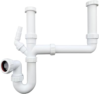 PlumbEZ Double Bowl Sink Waste Kit 75mm Water Seal 1.1/2 inch BS EN 247-1