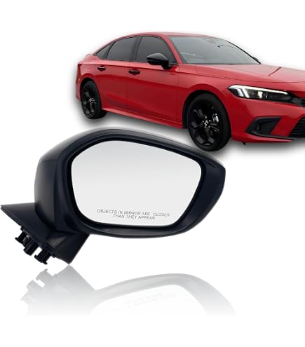 Garage-Pro Espejo Compatible Con Honda Civic 2001-2005 Con Textura De Color Negro