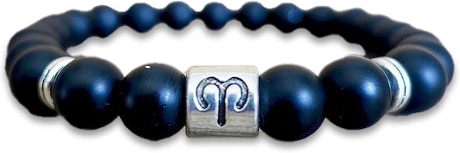 Amazon Com Aries Zodiac Sign Black Onyx Matte Bracelet 8mm Beads Natural Gemstone Chakra Collection Healing Reiki Gift Handmade Meditation Yoga Clothing