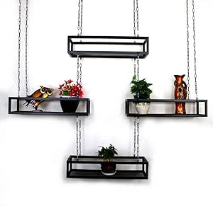 JHUEN Estante de Techo Retro Tipo de Flor de Hierro Arte Estante de