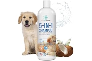 PET CARE Sciences 16 floz 5 in 1 Dog Shampoo for Itchy Skin - Sensitive Skin Dog Shampoo for Smelly Dogs - Dog Shampoos & Conditioners - Made in The USA