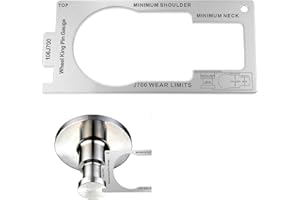 Fifth Wheel King Pin Gauge, 304 Stainless Steel Trailer Kingpin Wear Gauge for SAE J700 Standard, Measures King Pin Height Sq