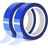 Fyguard 2 Rolls 20mm × 30m (98ft) Blue Sublimation Tape Heat Transfer Tape Sublimation Heat Resistant Tape, Heat Transfe Tape for Sublimation Printer Electronic Soldering, No Residue