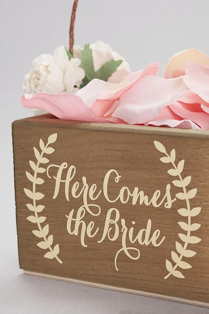 here comes the bride flower basket