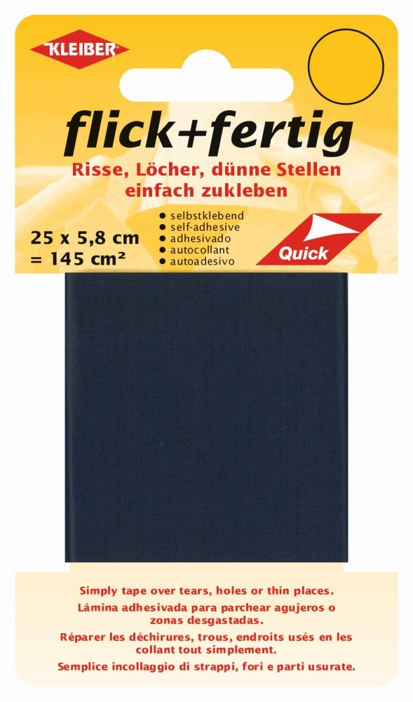 Kleiber 145 cm² Flick Plus Fertig Self Adhesive Nylon Repair Tape, Navy Blue