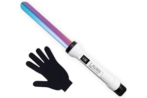 LAVANPRO NEW YORK Curling Wand Ceramic Titanium with Glove | Titanium Curling Wand | Professional Hot Tool Curling Iron | Best Hair Curler Wand for Frizz Free Flawless Waves (1 inch 25mm Rainbow)