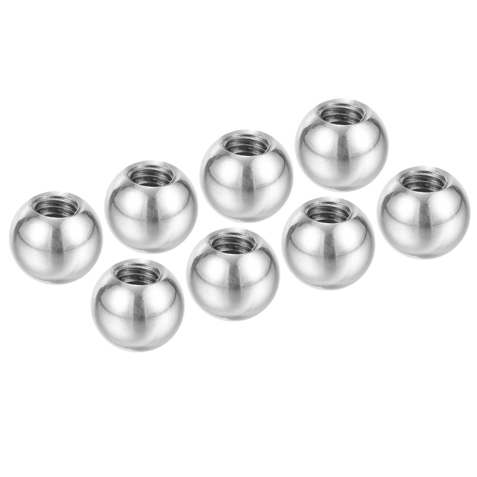 PATIKIL M5x10mm Ball Nuts Knob, 8 Pack Female Thread 304 Stainless Steel Round Blind Hole Screw Cap Cover for Lighting Machinery DIY Decoration, Silver