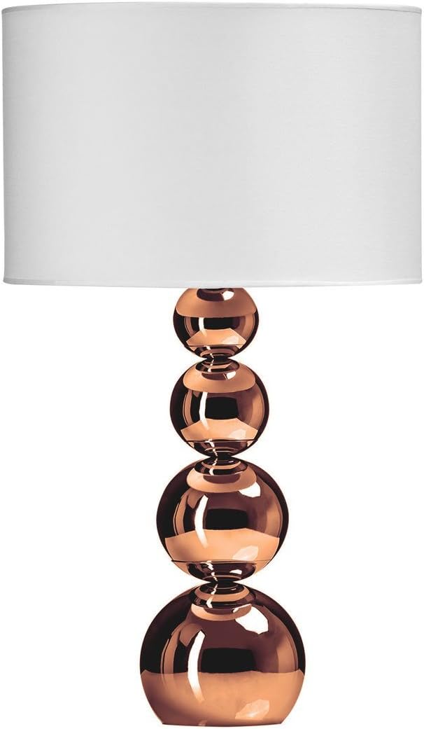 Cameo Touch Lamp 4 Graduated Copper Effect Orbs White Shade