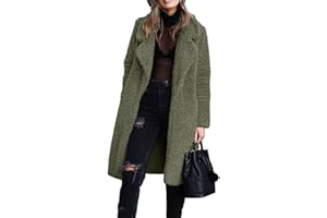 KVOTUU Women 2024 Winter Faux Fur Coats Oversized Sherpa Jackets Fuzzy Fleece Lapel Open Front Long Cardigan Warm Outerwear