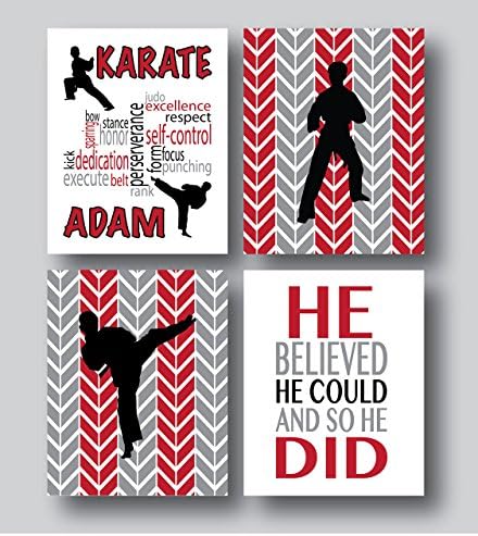 Personalized Karate Gifts For Boys, Personalized Taekwondo Gifts For Boys, 4 8x10s or 11x14s Prints Only, Karate Decor Bedroom