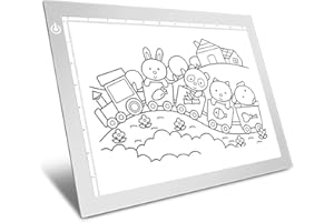 LOOEOODOO Silver A4 Dimmable LED Artcraft Light Box Tracer Slim Light Pad Portable Tablet, USB Power Cable Copy Drawing Board Tracing Table for Artists Designing, Animation, Sketching, Stenciling X-ray Viewing