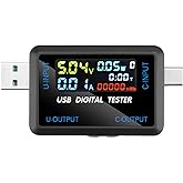 FORIOT USB and Type-C Tester - Multi-Functional Digital Tester for DC 4.5-36V, 0-8A Current and Voltage Meter, Supports Multiple Fast Charging Protocols