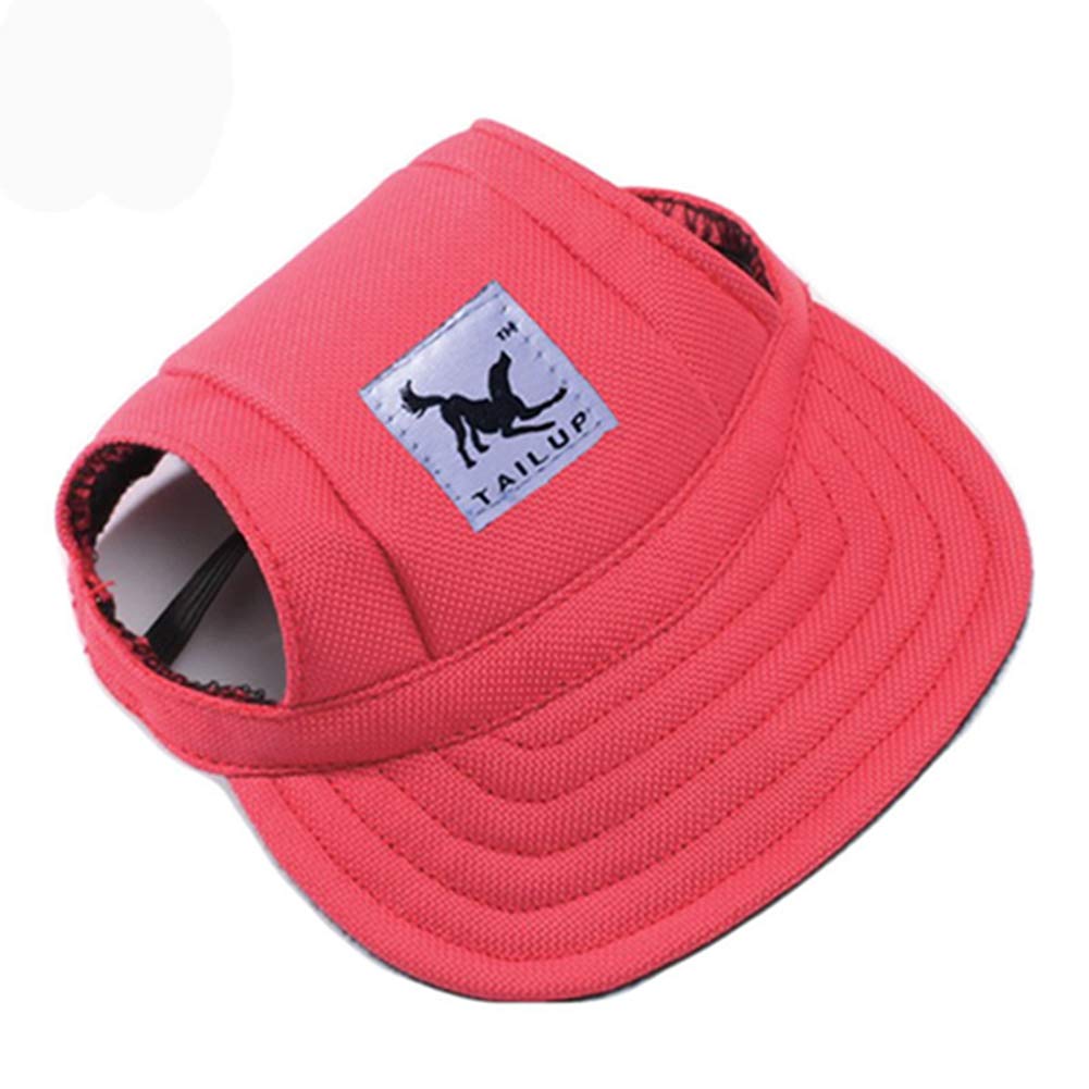 Egurs Dog Baseball Hat Pet Adjustable Sunbonnet Sun Protection Dog Hat for Small, Medium and Large Dogs and Cats, red, S