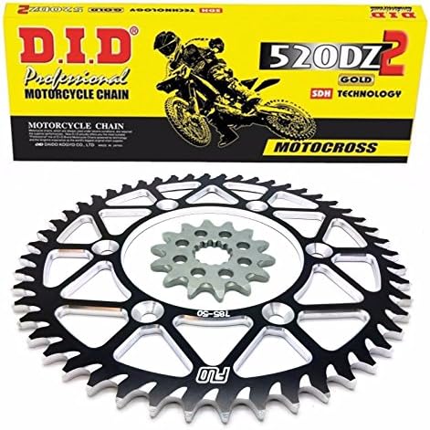 D.I.D. Gold Motocross Chain Sprocket Combo Kit 49/13T CRF450 CRF450R CR250R CR500 (Black)