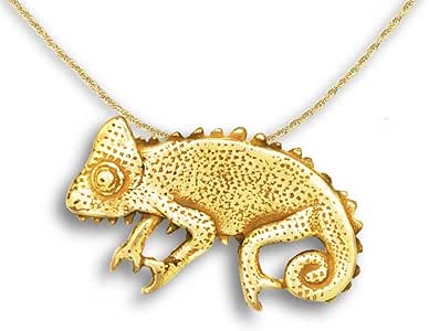 Amazon.com: The Magic Zoo 14k Gold Chameleon Pin Pendant: Jewelry