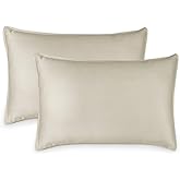 King Pillowcases by Pure Bamboo, Genuine 100% Organic Viscose Derived from Bamboo, Luxuriously Soft & Cooling, Double Stitching, Envelope Closure (2 King Pillowcases, Sand)