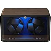 RYLENE Watch Winder for 3/6 Automatic Watches, Automatic Watch Rotator Box | Watch Spinner for Rolex, 4 Rotation Modes with LED Light, USB-C Adapter Powered Present for Men, Quiet Mabuchi Motor(&le;5db)
