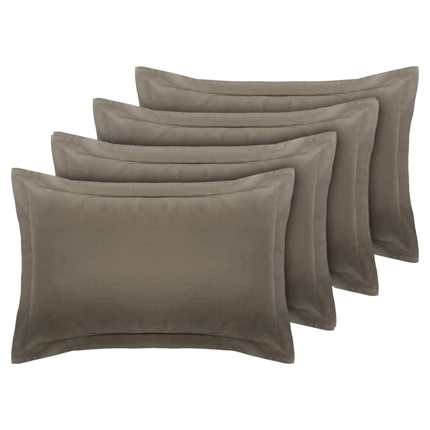 DTEX HOMES Pillowcases Pack of 4 Ultra Soft Polycotton Envelope Closure Pillow covers (Grey-Oxford)
