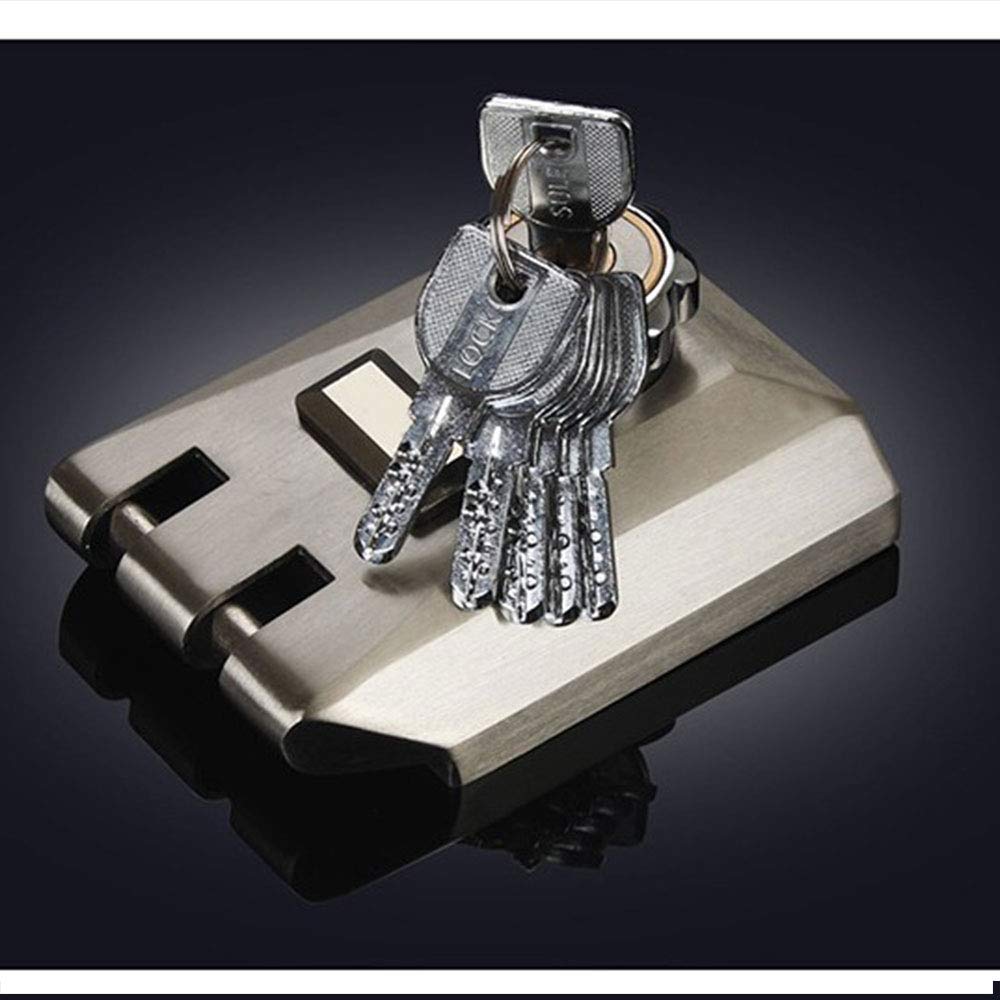 External Door Lock, Traditional Night Latch External Door Lock Stainless Steel for Front Door, High Security for Your Home or Workplace with 6 Key