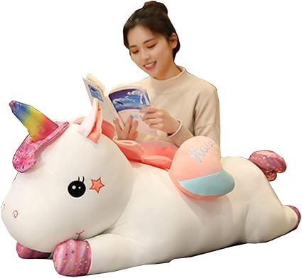 Amazon Co Jp ダン ユニコーン人形ぬいぐるみ抱っこクマ縫いぐるみ人形人形の女の子寝長い枕かわいいベッドの女の子 スターホワイト 60cm ベビー マタニティ