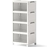 COLLEFUN Storage Bins with Lids,4 Tier Stackable