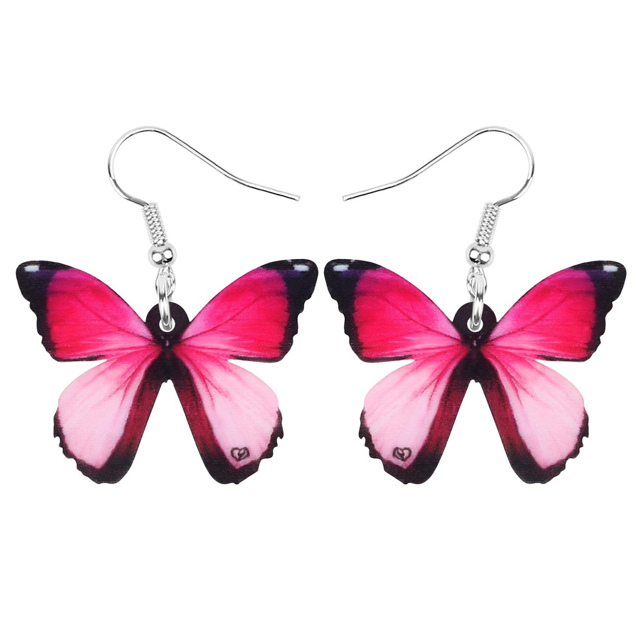 Bonsny Drop Dangle Floral Butterfly Earrings Fashion Insect Jewellry For Women Girls Gift (Blush)