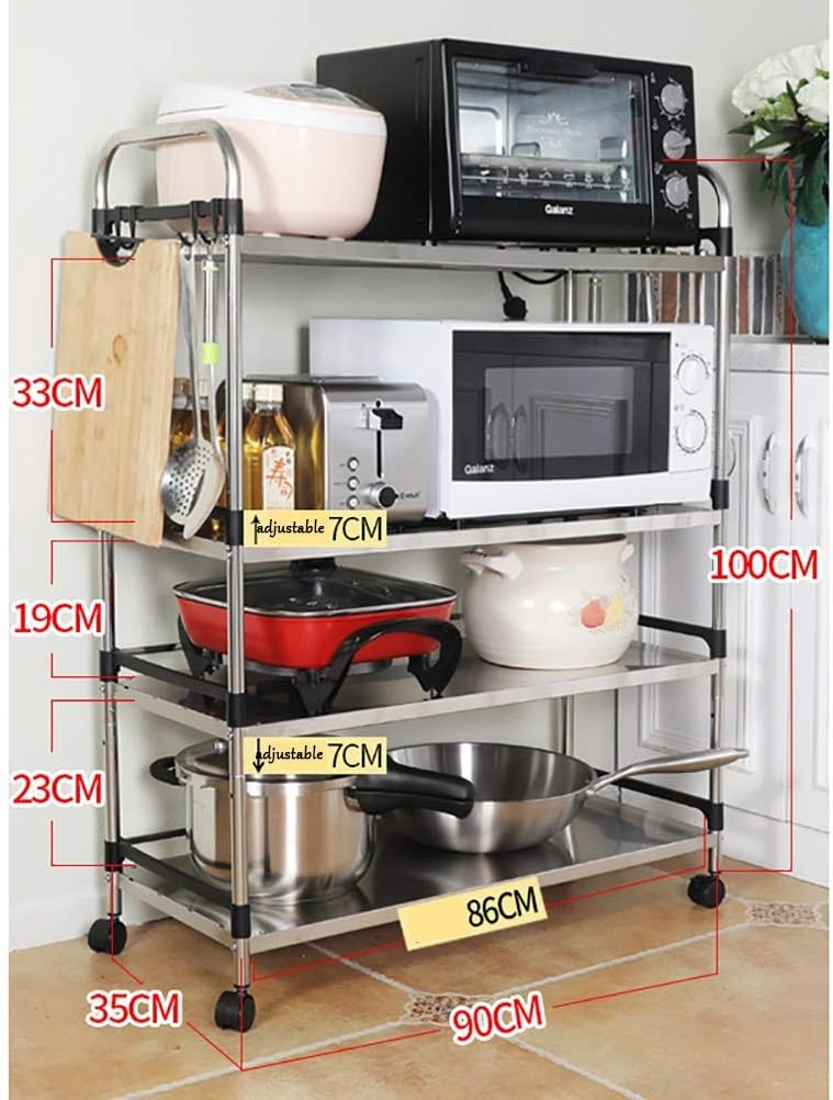 Mikrowelle Wagen, Metall Regal, robust genug, um Wagen mit Rädern, bis