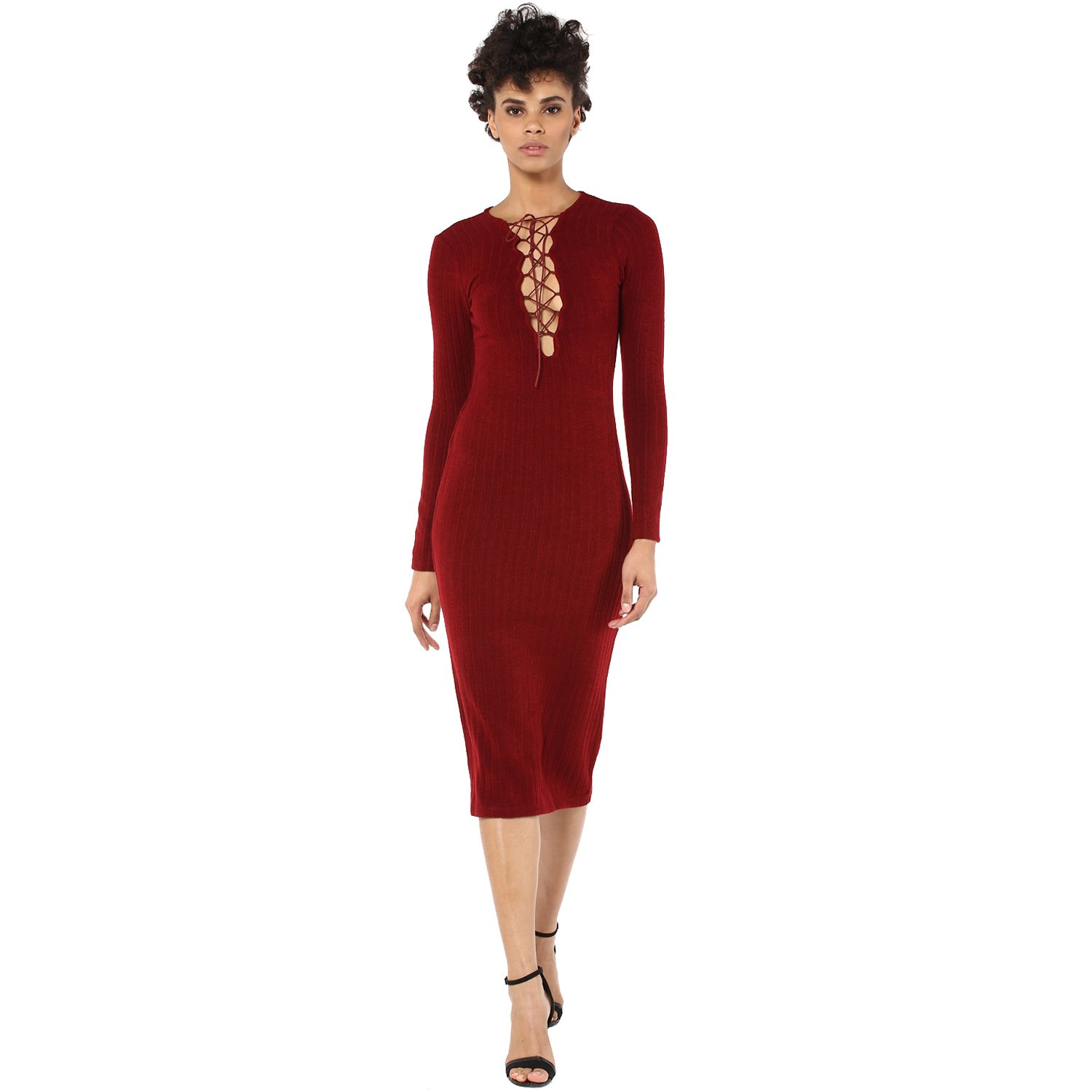 criss cross front bodycon dress