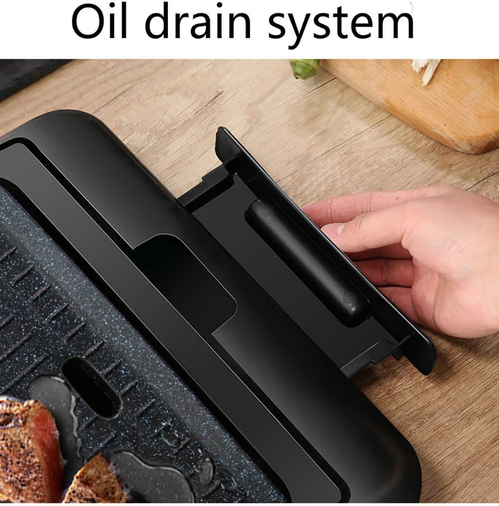 review LIN Indoor Barbecue Smokeless Grill, Non-Stick Multi-Function Grill, Adjustable Temperature Control, Portable Electric BBQ Suitable for Outdoor Garden (2-6 People)