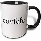 3dRose Image of Covfefe Quote 11oz Two-Tone Black Mug